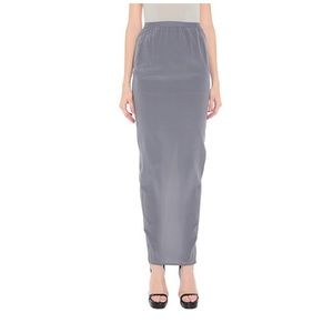 Rick Owens 100% silk maxi skirt, lead colorway. IT40, US4.